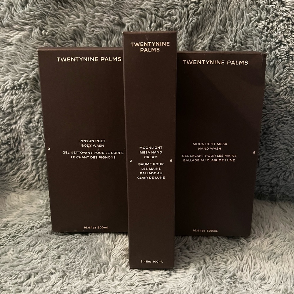 Twentynine Palms Body Wash/Hand Wash/Hand Cream Trio- NIB